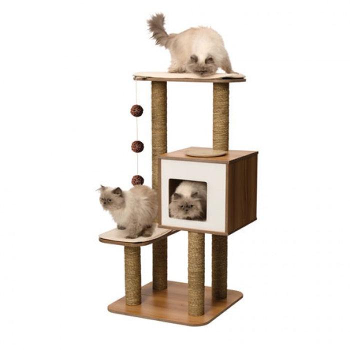 Premium Cat Furniture V-High Base - Walnut