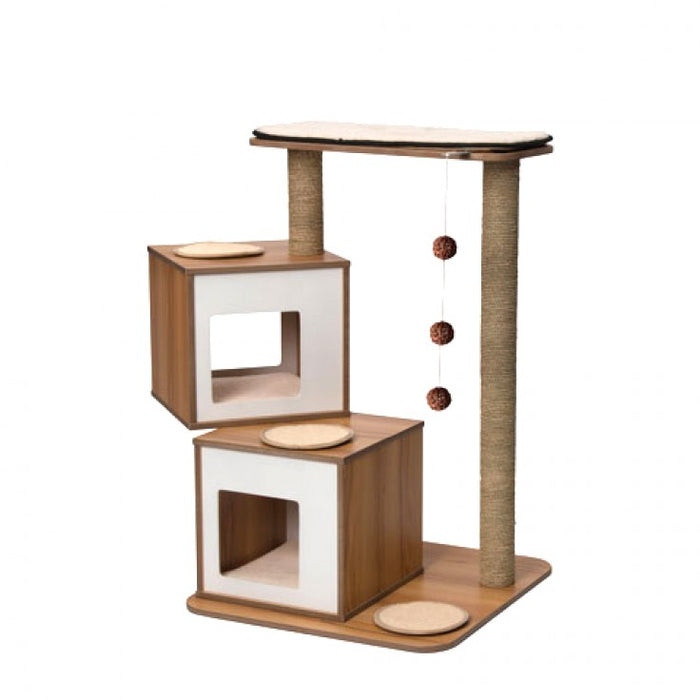 Premium Cat Furniture V-Double - Walnut