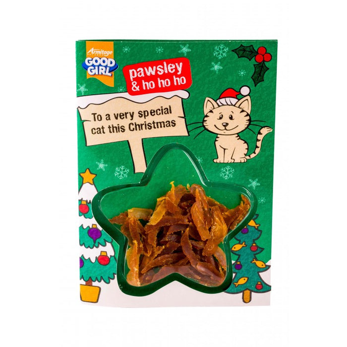 Cat Chicken Meaty Treats Christmas Card