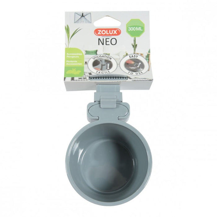 NEO Rodent Cage Plastic Feeder - Grey 300ml