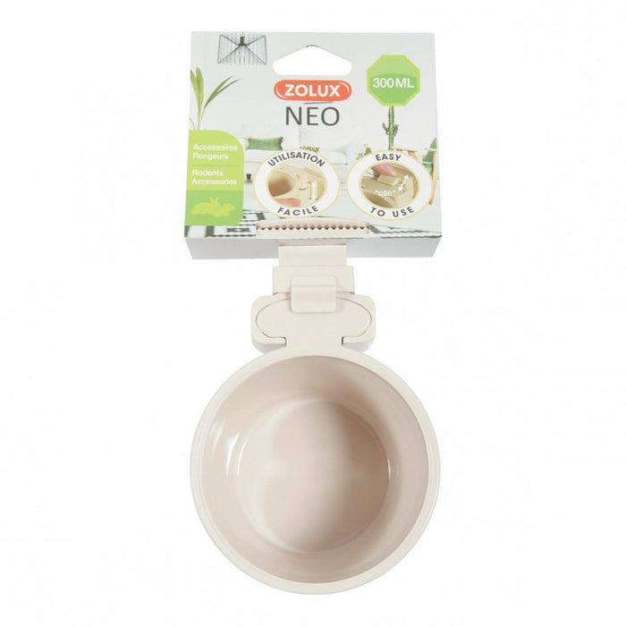 NEO Rodent Cage Plastic Feeder - Beige 300ml