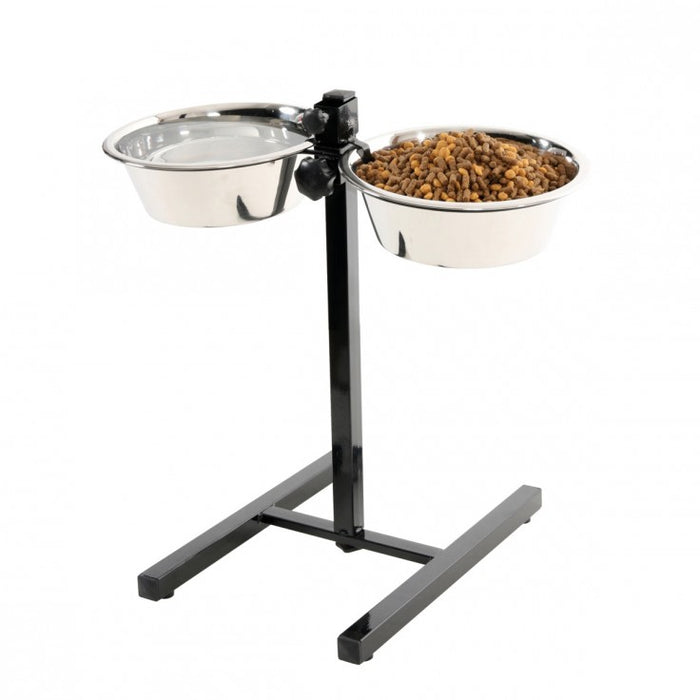 Adjustable Stand with Stainless Steel Dog Bowls 2.5L