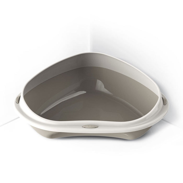 Georplast Shuttle Corner 58cm Cat Litter Tray Grey