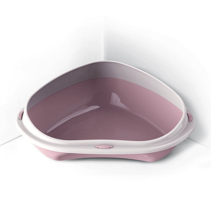 Georplast Shuttle Corner 58cm Cat Litter Tray Pink