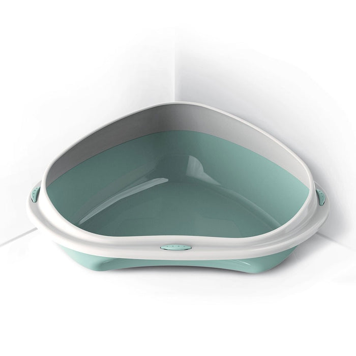 Georplast Shuttle Corner 58cm Cat Litter Tray Green