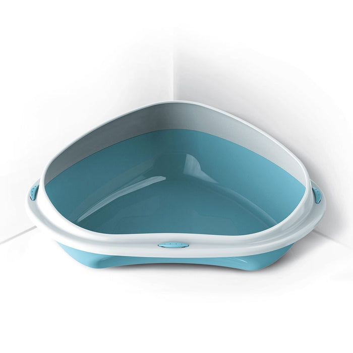 Georplast Shuttle Corner 49cm Cat Litter Tray Blue