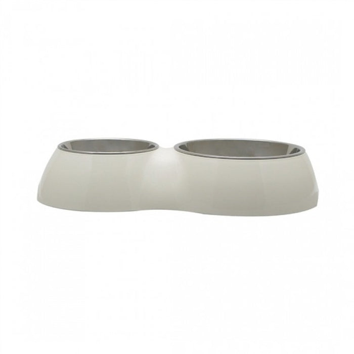 Dog Bowl Double Diner - White