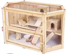 Natural wooden large pet animal gerbil hamster house cages