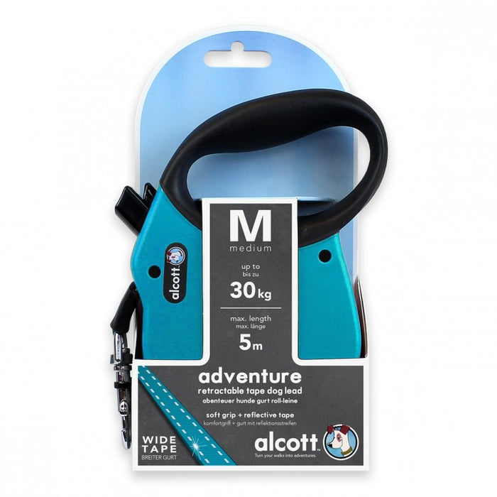 Adventure retractable leash, 5 m - Medium - Blue