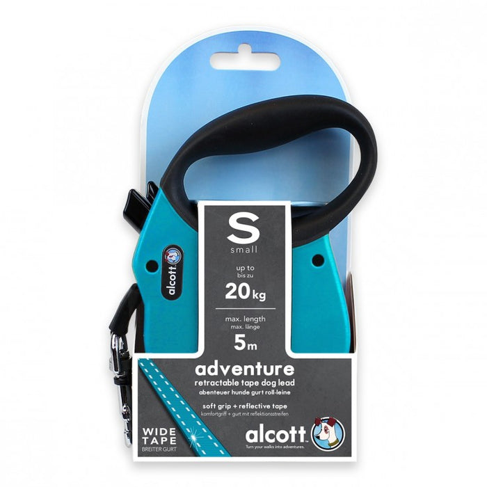 Adventure retractable leash, 5 m - Small - Blue