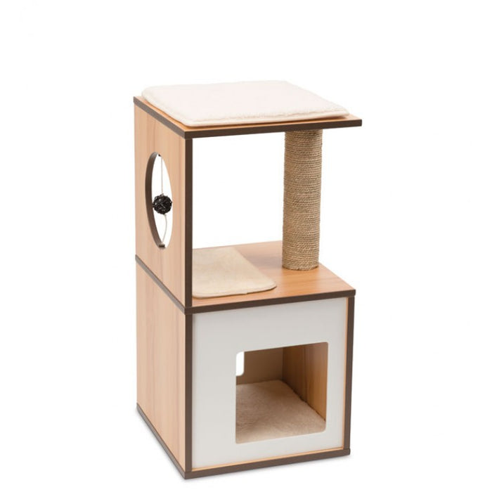 Premium Cat Furniture V-Box Small - Walnut